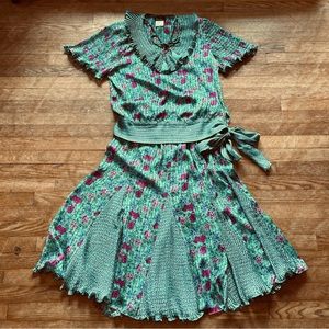 Diane Freis 2 piece Georgette dress skirt stylish high fashion formal boho L/XL